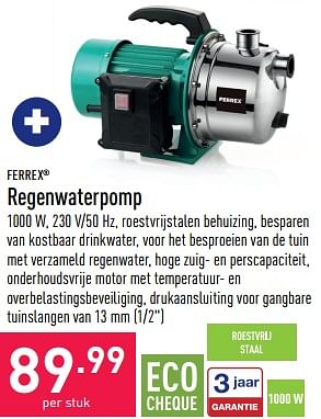 Promoties Ferrex regenwaterpomp - Ferrex - Geldig van 27/03/2023 tot 07/04/2023 bij Aldi