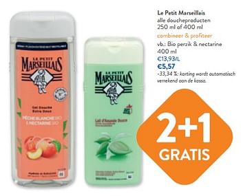 Promoties Le petit marseillais doucheproducten bio perzik + nectarine - Le Petit Marseillais - Geldig van 22/03/2023 tot 04/04/2023 bij OKay
