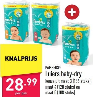 Promoties Luiers baby-dry - Pampers - Geldig van 27/03/2023 tot 07/04/2023 bij Aldi