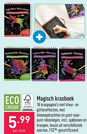 Promoties Magisch krasboek - Huismerk - Aldi - Geldig van 27/03/2023 tot 07/04/2023 bij Aldi