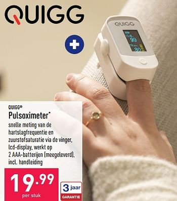 Promoties Quigg pulsoximeter - QUIGG - Geldig van 27/03/2023 tot 07/04/2023 bij Aldi