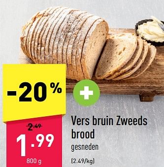Promoties Vers bruin zweeds brood - Huismerk - Aldi - Geldig van 27/03/2023 tot 07/04/2023 bij Aldi