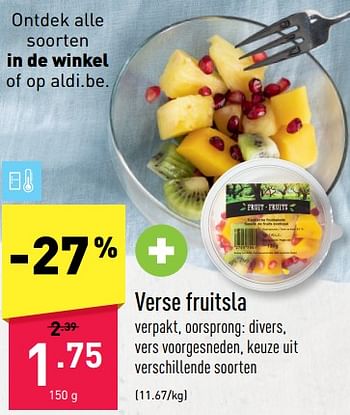 Promoties Verse fruitsla - Huismerk - Aldi - Geldig van 27/03/2023 tot 07/04/2023 bij Aldi