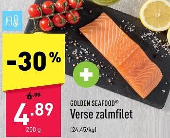 Promotions Verse zalmfilet - Golden Seafood - Valide de 27/03/2023 à 07/04/2023 chez Aldi