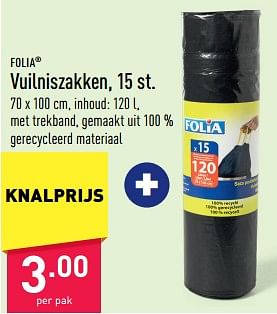 Promoties Vuilniszakken - FOLIA - Geldig van 27/03/2023 tot 07/04/2023 bij Aldi