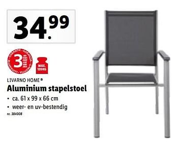 Promoties Aluminium stapelstoel - Livarno - Geldig van 29/03/2023 tot 04/04/2023 bij Lidl
