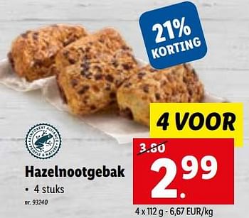 Promoties Hazelnootgebak - Huismerk - Lidl - Geldig van 29/03/2023 tot 04/04/2023 bij Lidl