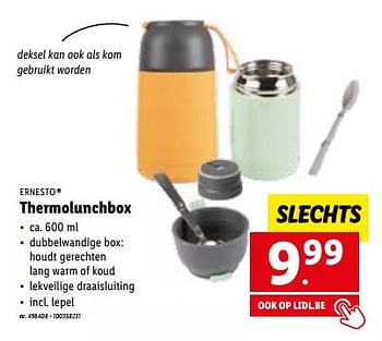 Promoties Thermolunchbox - Ernesto - Geldig van 29/03/2023 tot 04/04/2023 bij Lidl