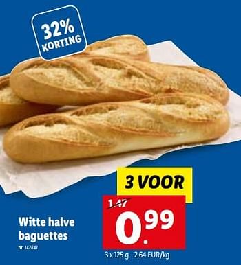 Promoties Witte halve baguettes - Huismerk - Lidl - Geldig van 29/03/2023 tot 04/04/2023 bij Lidl