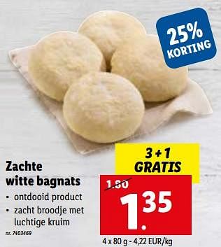 Promoties Zachte witte bagnats - Huismerk - Lidl - Geldig van 29/03/2023 tot 04/04/2023 bij Lidl