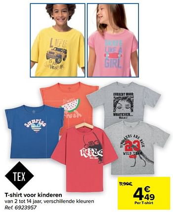 Promoties T-shirt voor kinderen - Tex - Geldig van 23/03/2023 tot 03/04/2023 bij Carrefour