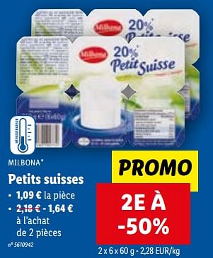 Petit suisse - Milbona - 6 x 60 g