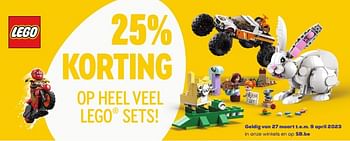 Promoties 25% korting op heel veel lego sets! - Lego - Geldig van 21/03/2023 tot 22/04/2023 bij Supra Bazar