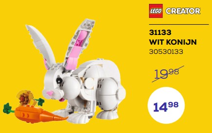 Promoties 31133 wit konijn - Lego - Geldig van 21/03/2023 tot 22/04/2023 bij Supra Bazar