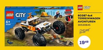 Promoties 60387 4x4 terreinwagen avonturen - Lego - Geldig van 21/03/2023 tot 22/04/2023 bij Supra Bazar