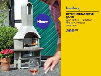 Promoties Betonnen barbecue capri - Buschbeck - Geldig van 21/03/2023 tot 22/04/2023 bij Supra Bazar