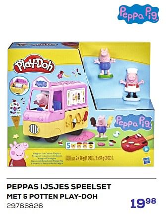 Promoties Peppas ijsjes speelset met 5 potten play-doh - Hasbro - Geldig van 21/03/2023 tot 22/04/2023 bij Supra Bazar