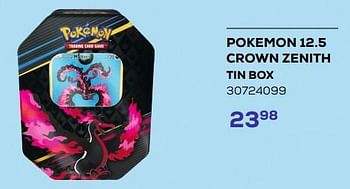 Promotions Pokemon 12.5 crown zenith tin box - Pokemon - Valide de 21/03/2023 à 22/04/2023 chez Supra Bazar