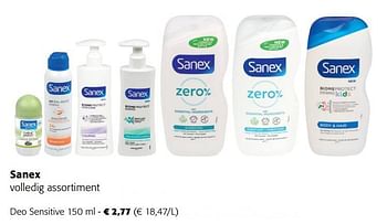 Promoties Sanex deo sensitive - Sanex - Geldig van 22/02/2023 tot 04/04/2023 bij Colruyt