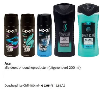 Promoties Axe douchegel ice chill - Axe - Geldig van 22/02/2023 tot 04/04/2023 bij Colruyt