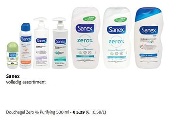 Promoties Sanex douchegel zero % purifying - Sanex - Geldig van 22/02/2023 tot 04/04/2023 bij Colruyt