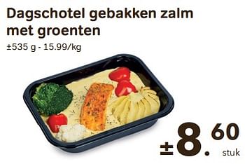 Promoties Dagschotel gebakken zalm met groenten - Huismerk - Bon'Ap - Geldig van 15/03/2023 tot 28/03/2023 bij Bon'Ap