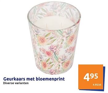 Promoties Geurkaars met bloemenprint - Huismerk - Action - Geldig van 22/02/2023 tot 28/02/2023 bij Action