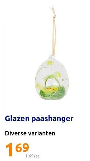 Promoties Glazen paashanger - Huismerk - Action - Geldig van 22/02/2023 tot 28/02/2023 bij Action