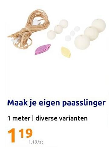 Promoties Maak je eigen paasslinger - Huismerk - Action - Geldig van 22/02/2023 tot 28/02/2023 bij Action