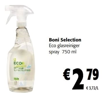 Promoties Boni selection eco glasreiniger spray - Boni - Geldig van 22/03/2023 tot 04/04/2023 bij Colruyt