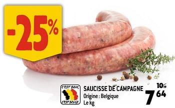 Promoties Saucisse de campagne - Huismerk - Smatch - Geldig van 22/03/2023 tot 28/03/2023 bij Smatch