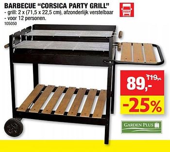 Promoties Barbecue corsica party grill - Garden Plus  - Geldig van 22/03/2023 tot 02/04/2023 bij Hubo
