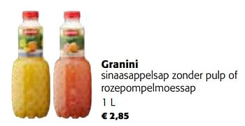 Promoties Granini sinaasappelsap zonder pulp of rozepompelmoessap - Granini - Geldig van 22/03/2023 tot 04/04/2023 bij Colruyt