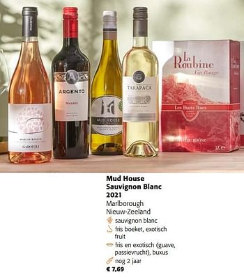Promoties Mud house sauvignon blanc 2021 marlborough nieuw-zeeland - Witte wijnen - Geldig van 22/03/2023 tot 04/04/2023 bij Colruyt