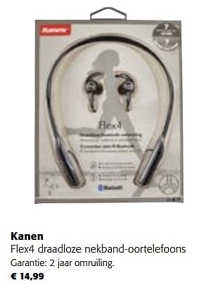 Promoties Kanen flex4 draadloze nekband-oortelefoons - Kanen - Geldig van 22/03/2023 tot 04/04/2023 bij Colruyt