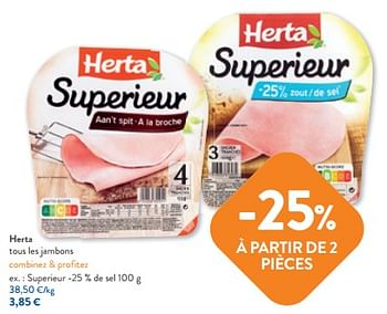 Promotions Herta jambons superieur - Herta - Valide de 22/03/2023 à 04/04/2023 chez OKay