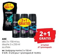 Promotions Axe bodyspray marine - Axe - Valide de 23/03/2023 à 05/04/2023 chez Spar (Colruytgroup)