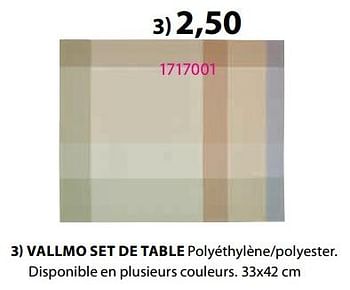 Promotions Vallmo set de table - Produit Maison - Jysk - Valide de 20/03/2023 à 10/04/2023 chez Jysk