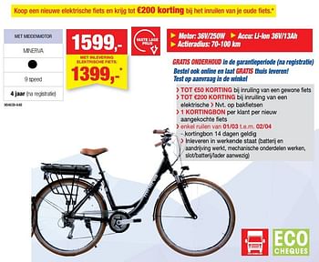 Promoties Elektrische fiets met middenmotor - Minerva - Geldig van 22/03/2023 tot 02/04/2023 bij Hubo