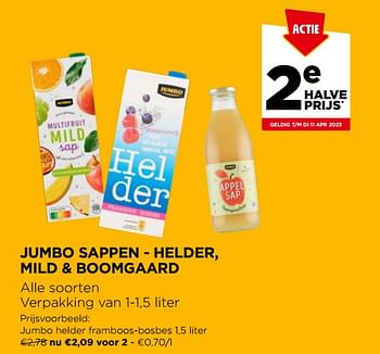 Promoties Jumbo helder framboos-bosbes - Huismerk - Jumbo - Geldig van 29/03/2023 tot 04/04/2023 bij Jumbo
