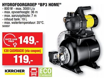 Promotions Kärcher hydrofoorgroep bp3 home - Kärcher - Valide de 22/03/2023 à 02/04/2023 chez Hubo