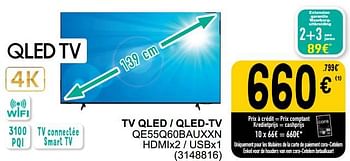 Promoties Samsung tv qled - qled-tv qe55q60bauxxn - Samsung - Geldig van 28/03/2023 tot 08/04/2023 bij Cora