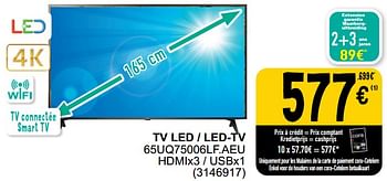 Promoties Lg tv led - led-tv 65uq75006lf.aeu - LG - Geldig van 28/03/2023 tot 08/04/2023 bij Cora