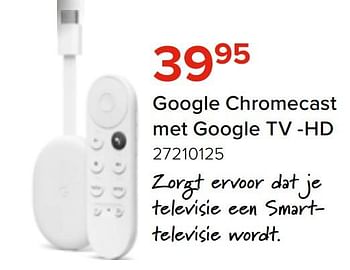 Promoties Google chromecast met google tv -hd - Google - Geldig van 27/03/2023 tot 16/04/2023 bij Euro Shop