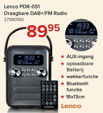 Promotions Lenco pdr-051 draagbare dab+-fm radio - Lenco - Valide de 27/03/2023 à 16/04/2023 chez Euro Shop