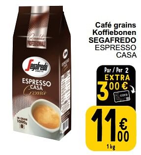 Promoties Café grains koffiebonen segafredo espresso casa - Segafredo - Geldig van 28/03/2023 tot 03/04/2023 bij Cora