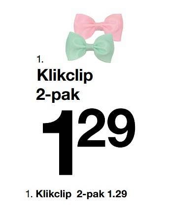 Promoties Klikclip - Huismerk - Zeeman  - Geldig van 25/03/2023 tot 07/04/2023 bij Zeeman