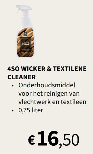 Promoties 4so wicker + textilene cleaner - 4 Seasons outdoor - Geldig van 16/03/2023 tot 30/06/2023 bij Horta
