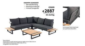 Promoties Country loungeset - Huismerk - Horta - Geldig van 16/03/2023 tot 30/06/2023 bij Horta