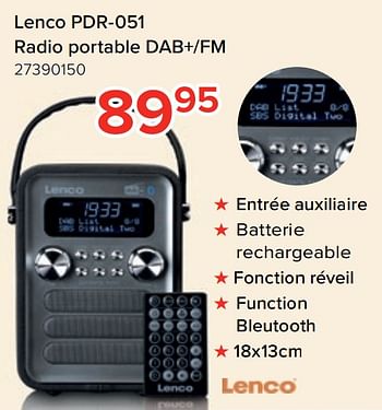Promotions Lenco pdr-051 radio portable dab+-fm - Lenco - Valide de 27/03/2023 à 16/04/2023 chez Euro Shop